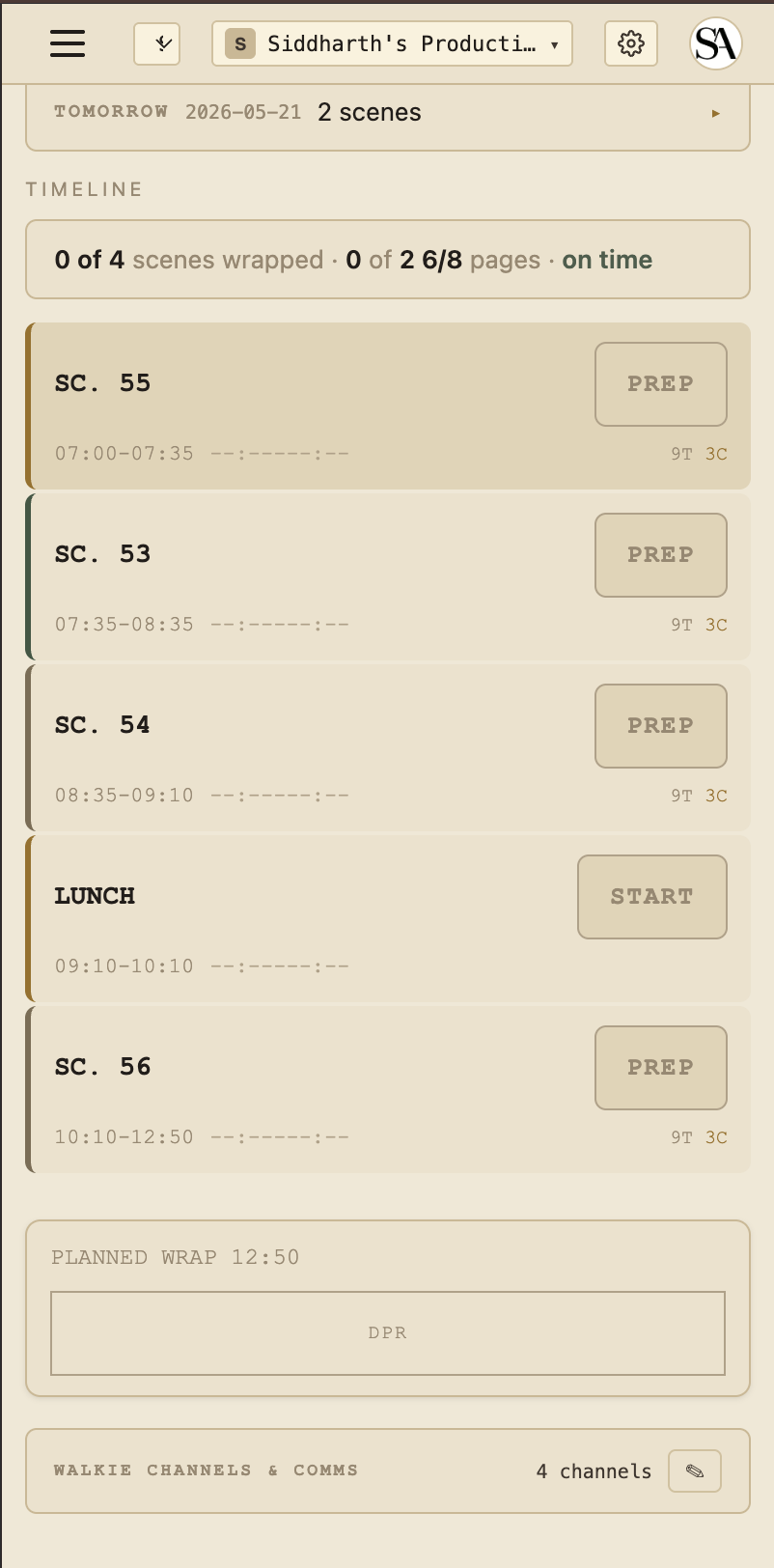 Set Dashboard mobile