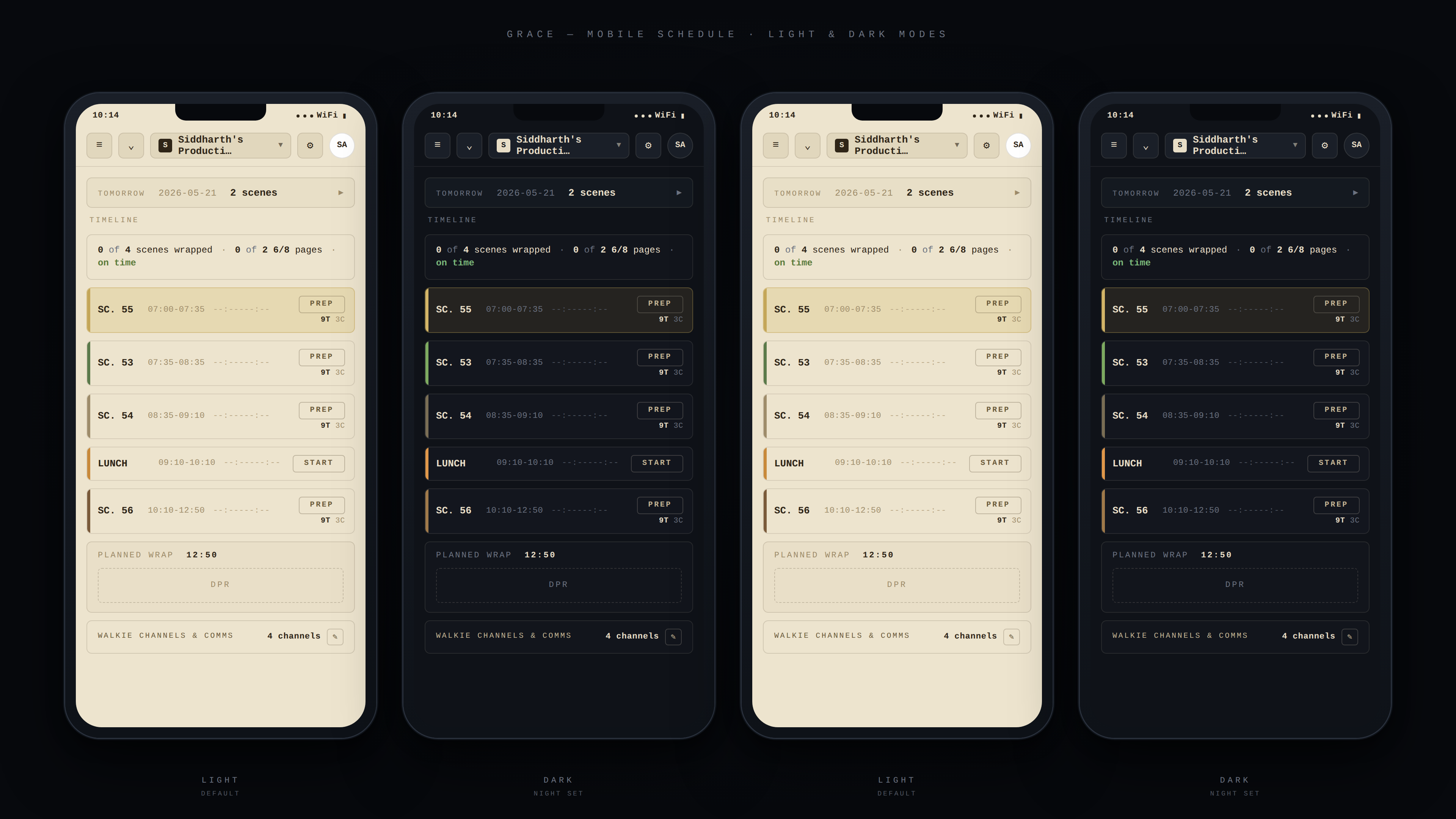 Grace, light and dark mode